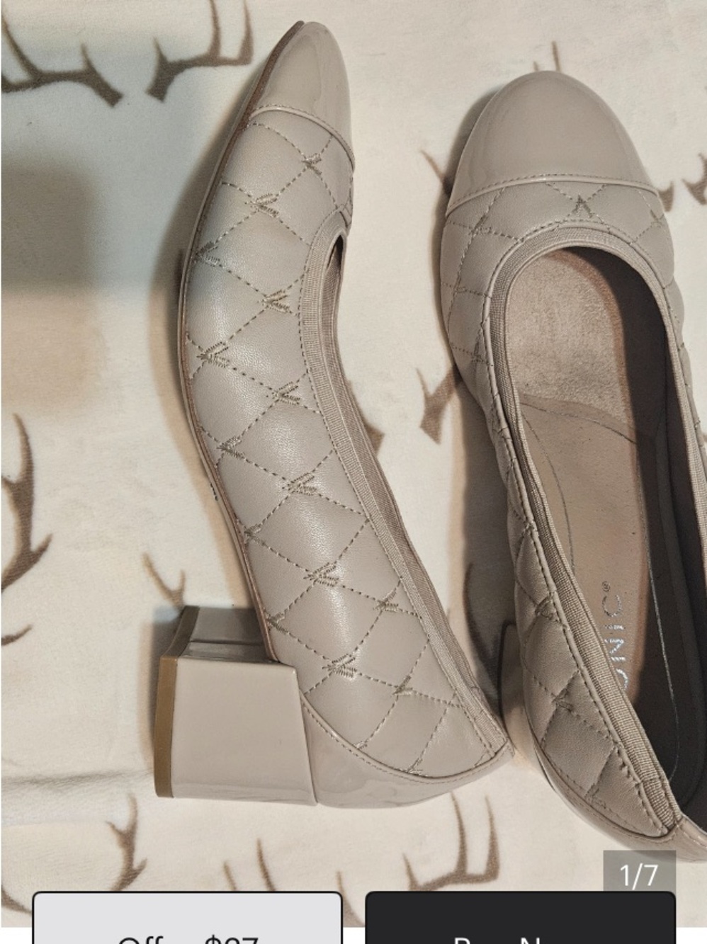 Vionic Olympia Ruby Quilted Leather Pumps in Nude Tan Comfort Heels
